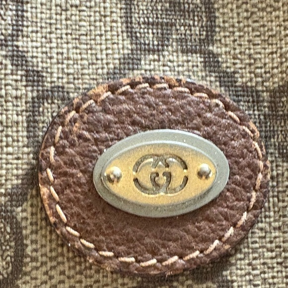 Vintage Gucci Beige and Brown Monogram Satchel - Picture 14 of 16